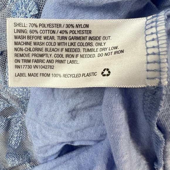 Genuine Kids OshKosh Light Blue Toddler Dress 3T Embroidered Flowere Button Back - Picture 6 of 6